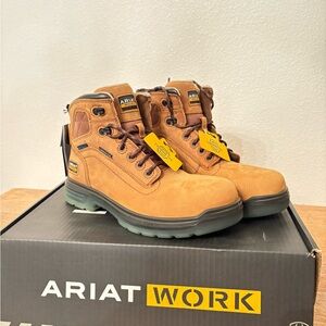 Ariat Work Boots in Brown and Black carbon toe